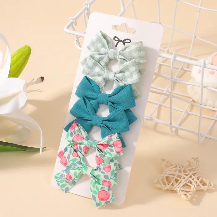 5 pièces/ensemble Mini bébé fille pince à cheveux mignon nœud Floral lapin princesse épingle