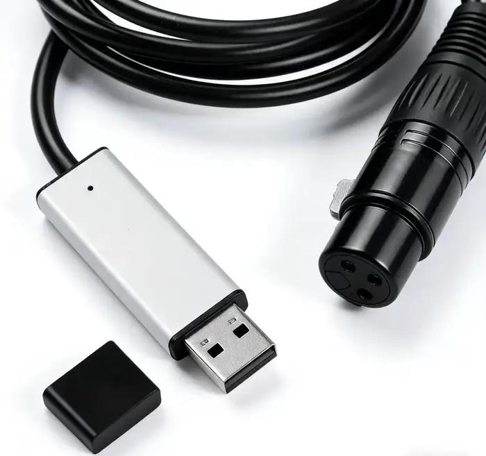 Câble adaptateur petUSB vers DMX pour scène Chang, tête mobile, longueur de la lumière, ordinateur P