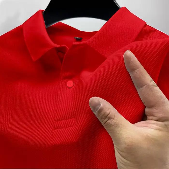 Polo d'été décontracté et respirant pour hommes, confortable, couleur unie, TShirt à manches courtes de haute qualité, offre spéciale, 2025
