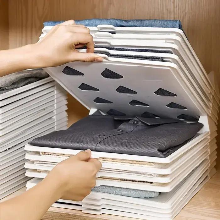 Tiroirs de rangement empilables pour vêtements pliants en plastique PP, rangement de chemises et t-shirts, organisation de garde-robe, rangement de vêtements pliants et pliantes, armoire, stockage et organisation de vêtements pliants