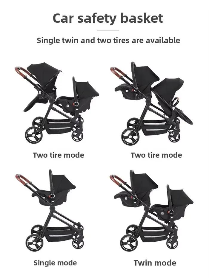 Nouvelle poussette Double légère pliable, Double siège, Portable, multifonctionnelle, peut être pris