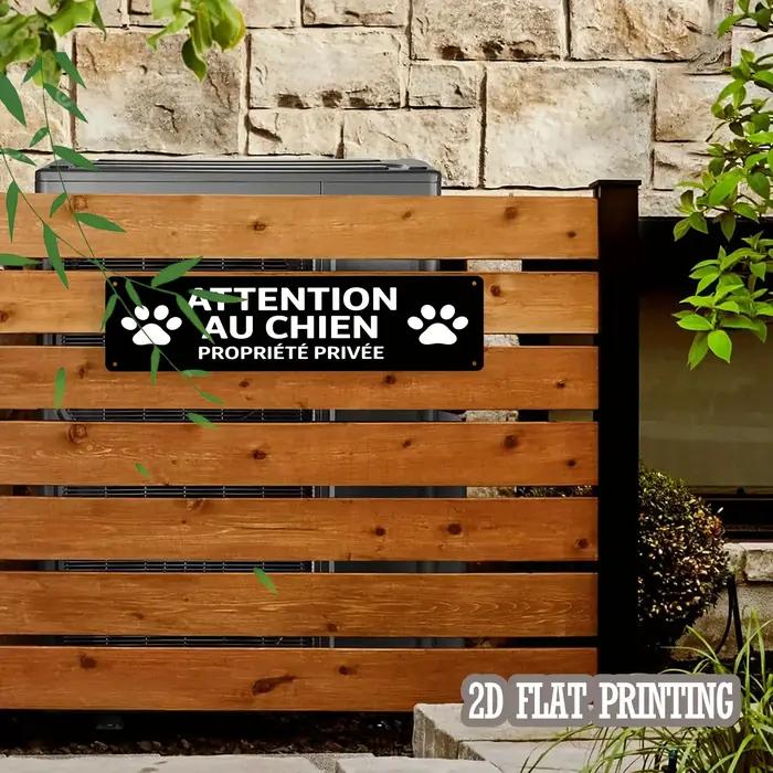 Panneau en métal « ATTENTION AU CHIEN PROPRETÉ PRIVÉE » – Décoration murale