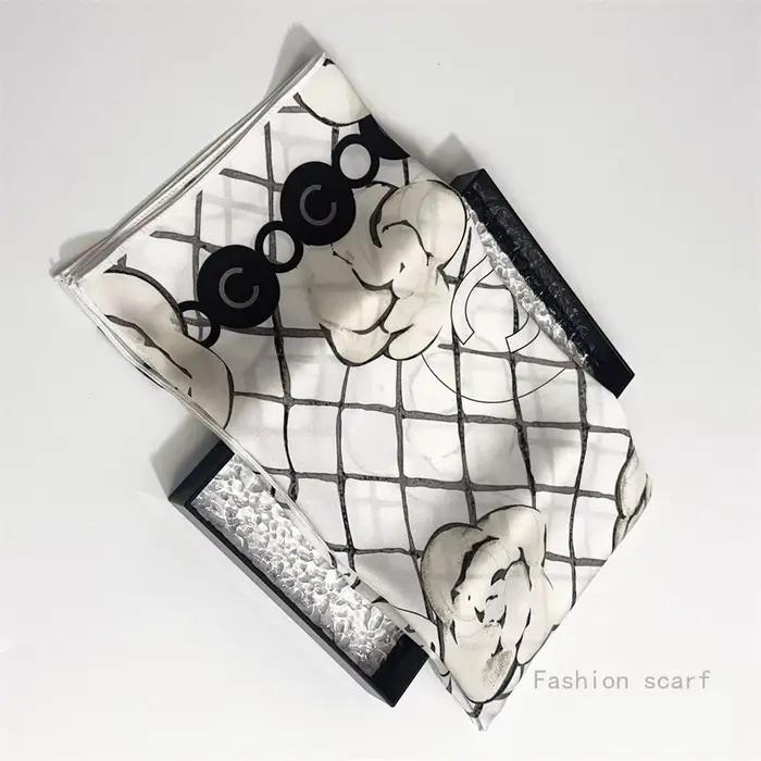 Français 90cm Plaid Rose sergé soie femmes voyage crème solaire châle grand carré écharpe foulard fo