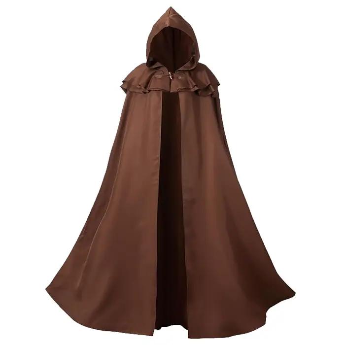 Cape médiévale vintage à capuche pour hommes et femmes, costume de chevalier Renaissance, cape gothique de magicien, cape de carnaval d'Halloween, occassions spéciales