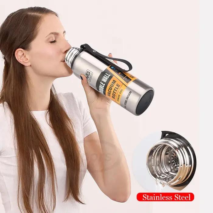 UPORS – Thermos Portable en acier inoxydable de grande capacité, flacon isolé avec corde, 500/700/10