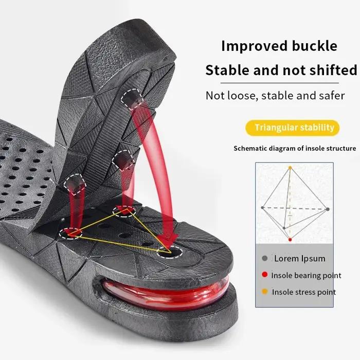 Semelles intérieures pour augmenter la hauteur, coussin d'air, ascenseur de chaussures, Kits de leva