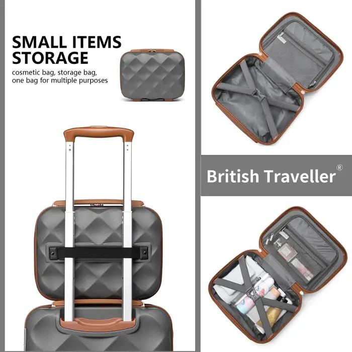 Étui de beauté pour voyageur britannique, mallette de maquillage rigide, bagage à main portable, poi