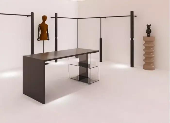 Etagère d'affichage de magasin pour vêtements pour femmes supports racks de stockage robuste et design moderne pour boutiques de mode