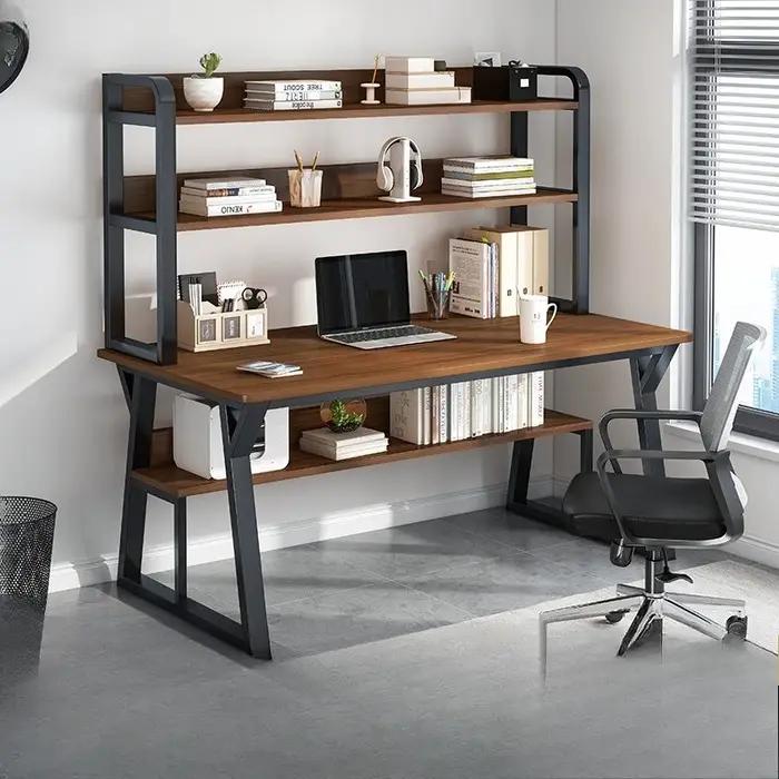 Bureau d'ordinateur durable avec étagère intégrée, bureau d'écriture pour la maison, petit bureau si