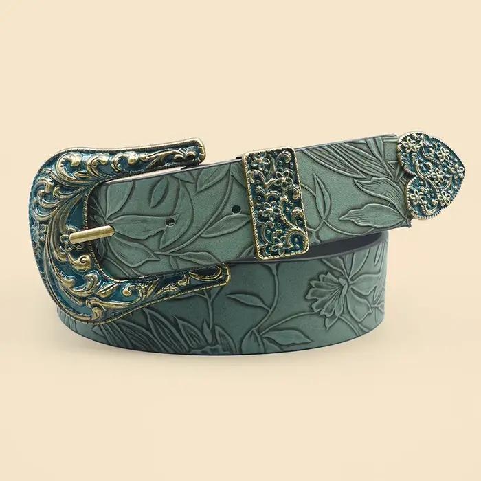 Ceinture sculptée pour femme avec impression de cuir chevelu décontractée polyvalente automne hiver à offrir pour toutes occasions
