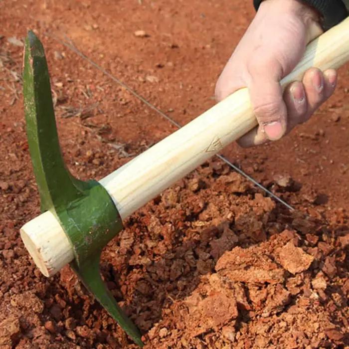 Houe creuse en acier pour jardin, pioche domestique, outil de jardinage pratique, pioche multifoncti