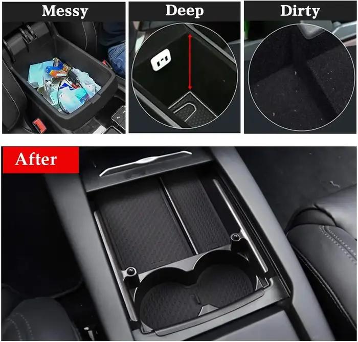 Organisateur de Console centrale pour Tesla modèle X/Model S, boîte de rangement d'accoudoir, porte-