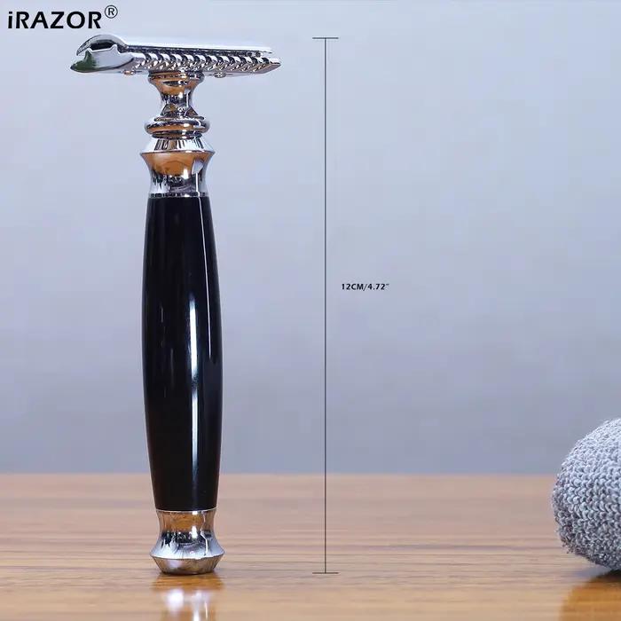 iRAZOR barbier Double bords rasoir de sécurité pour hommes-10 lames originales incluses épilation du