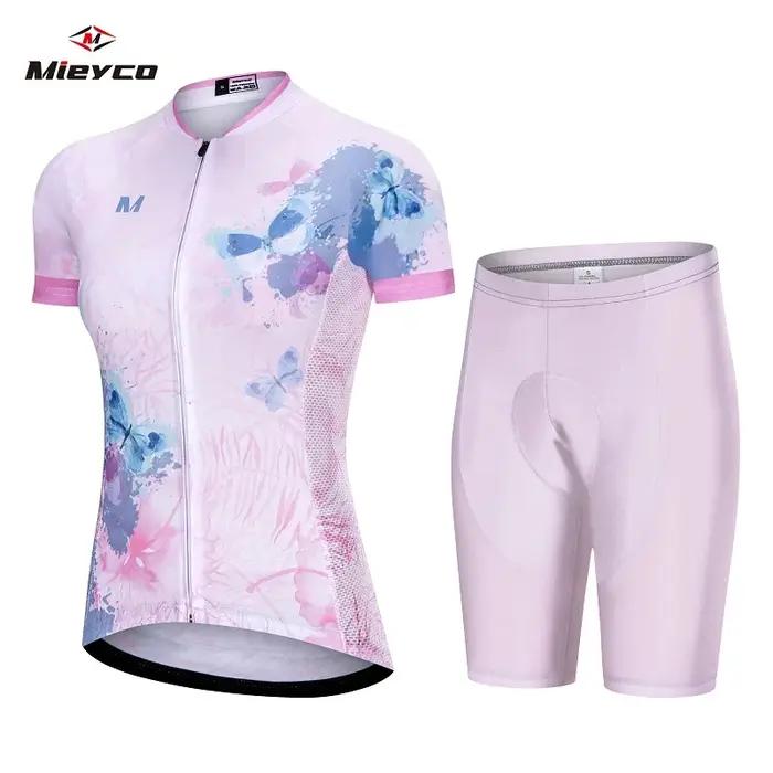 Ensemble maillot d'été pour femmes avec motifs de vélos, combinaison de cyclisme, vêtements de sport pour course et randonnée
