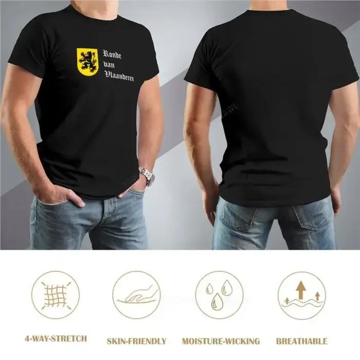 T-shirt noir pour hommes en coton et fibre de bambou, imprimé, col rond, manches courtes, évacuation de l'humidité, lavage à la main, style décontracté, adapté aux quatre saisons