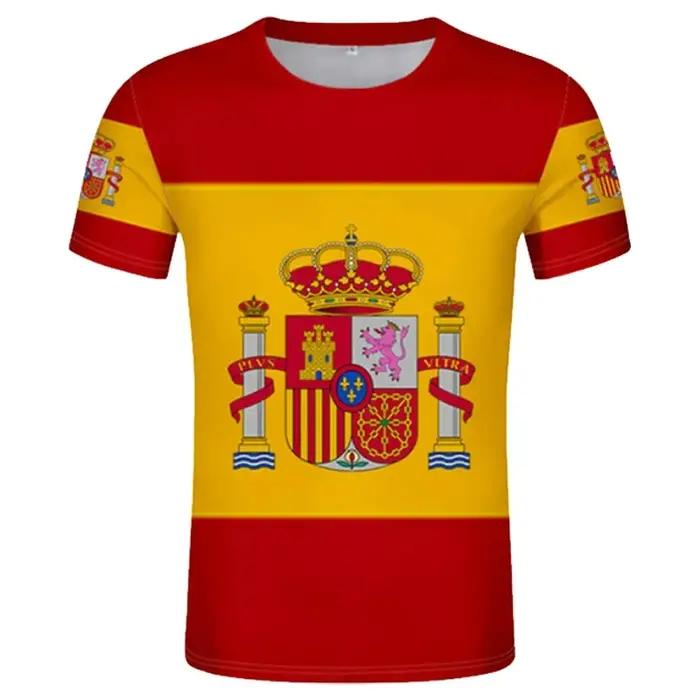 Espagne drapeau blason T-shirt homme impression 3D hommes femmes à manches courtes
