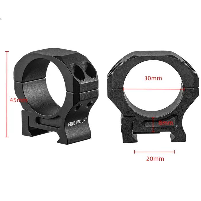 FIRE WOLF 2PCS Anneaux de montage pour lunette de visée de fusil de chasse, pour tubes de 30 mm de d
