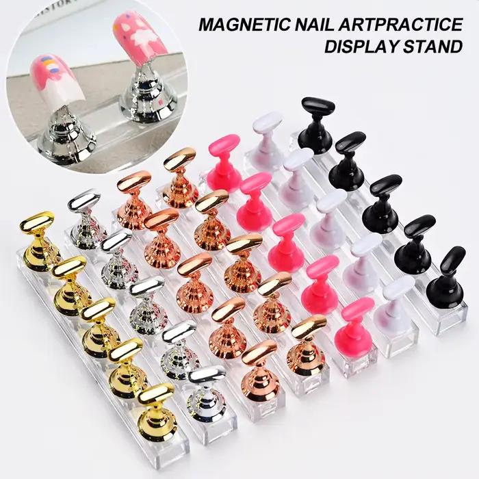 Support magnétique pour ongles à pression, 5 pièces, présentoir de faux ongles, support de pratique