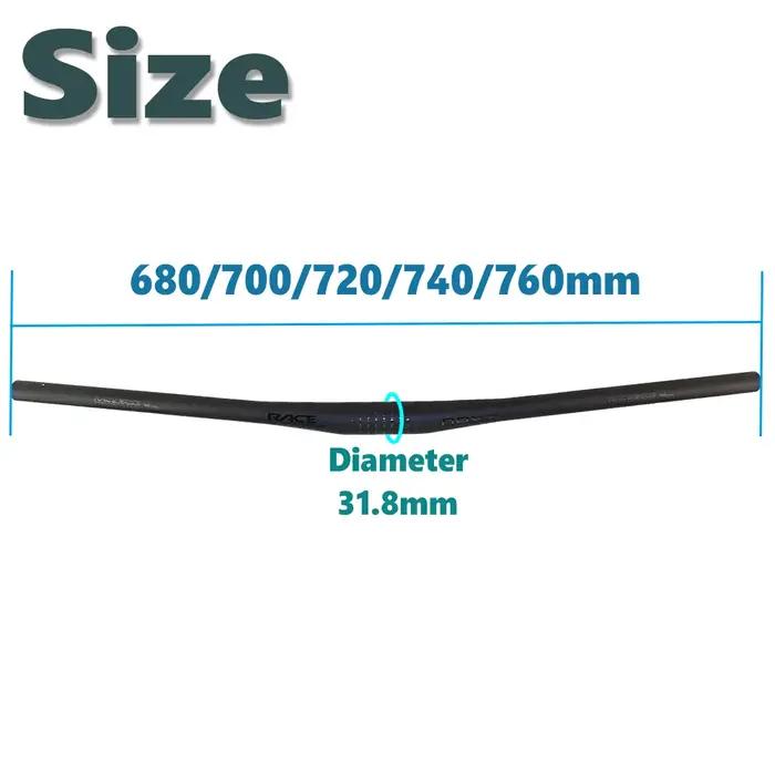 Raceface Next noir mat vtt 9 degrés guidon de VTT entièrement en carbone 31.8mm x 680-760mm pièces d