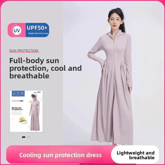 Ensemble de vêtements de Protection UV pleine longueur pour femmes, nouveau Style, jupe Super longue, vêtements d'extérieur de Protection solaire, Style vent féerique, été 2025