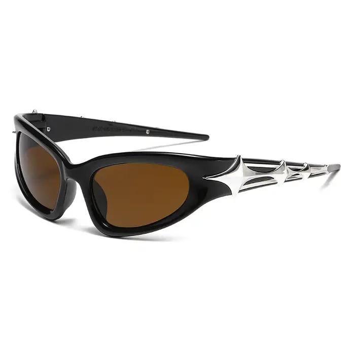 Lunettes de soleil vintage Y2K punk sport luxe pour hommes et femmes - Marque designer UV400 chasse
