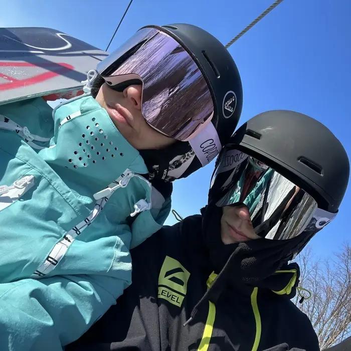 COPOZZ-Masque de ski OTG 506 pour homme et femme, kit de lunettes avec étui à lentilles jaunes, prot