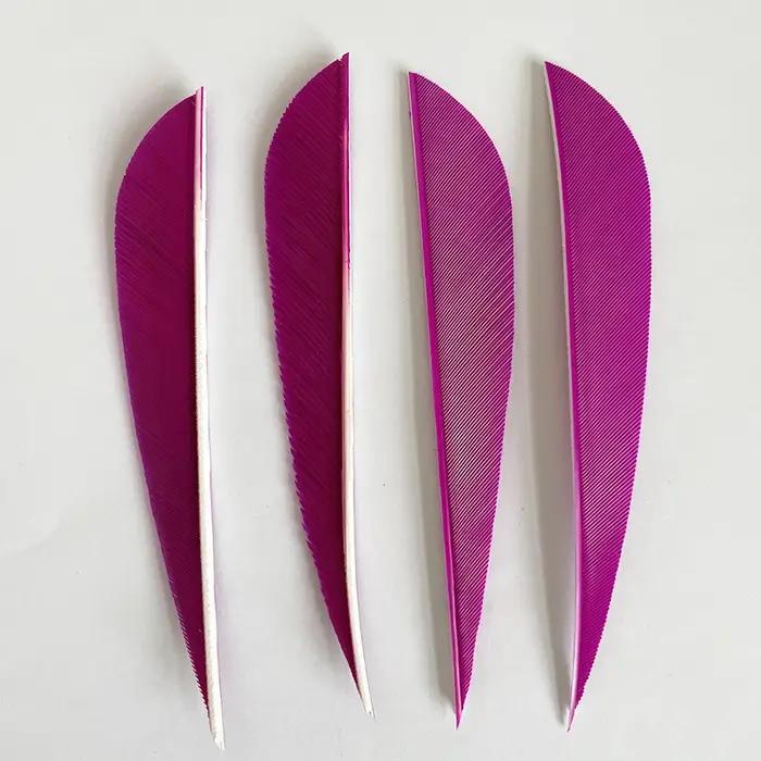 100 pièces 4 pouces dinde tir à l'arc plume Fletching flèche Fletches chasse ailes droite/gauche bri