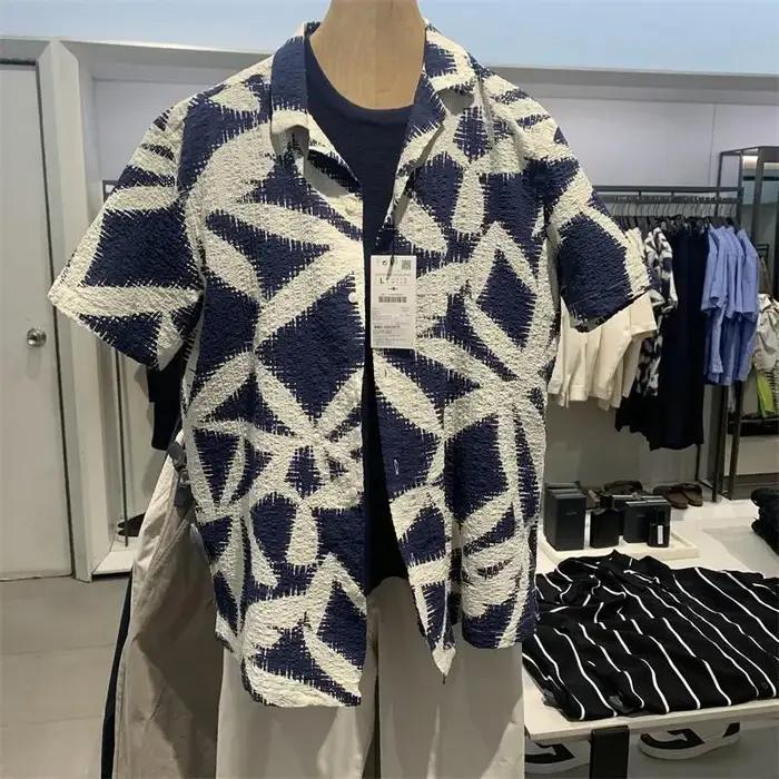 Hommes vêtements Vintage col cubain hawaïen vacances chemise décontractée été mode imprimé à manches courtes hauts amples Camisas De Hombre