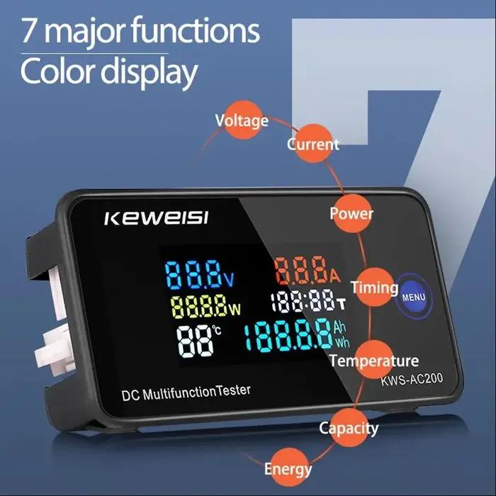 KWS DC-200 voltmètre ampèremètre DC 0-200 V KWS compteur d'énergie LED numérique DC wattmètre compte