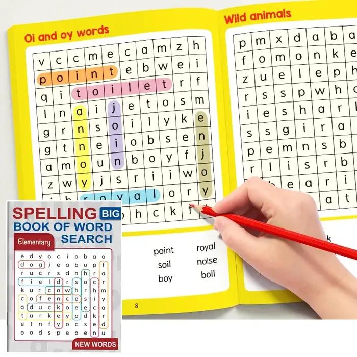 Livre de jeu d'orthographe pour enfants, 32 pages, pour l'apprentissage des mots anglais, livre de c