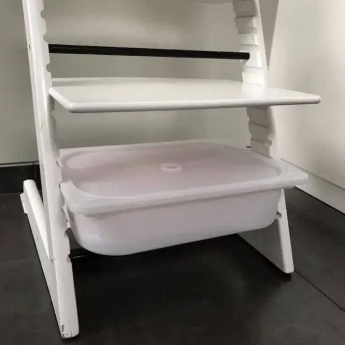 Boîte de rangement pour chaise de repas pour bébé avec couvercle, boîtes d'évaluation portables, gra