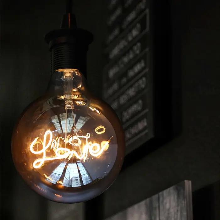 Ampoule LED Edison Vintage E27 220V G125, ampoule rétro à Filament d'amour pour la maison, Festival,