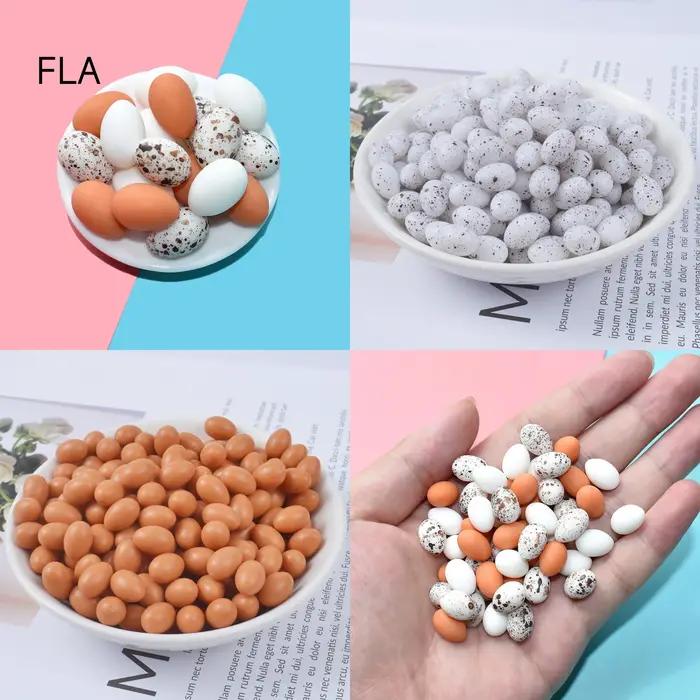 Œufs miniatures en résine 3D pour décoration de Noël et accessoires DIY multicolores pour femmes et adolescents occasions spéciales装饰性树脂迷你蛋,适用于节日装饰和DIY配件,多种颜色,适合女士和青少年特殊场合