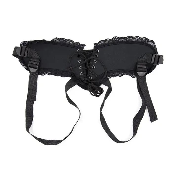 Pénis à sangle portable tressé en dentelle pour stimulateur de point G lesbiennes, pantalons en dentelle, culottes à sangle sur godes, jouets sexuels pour femmes