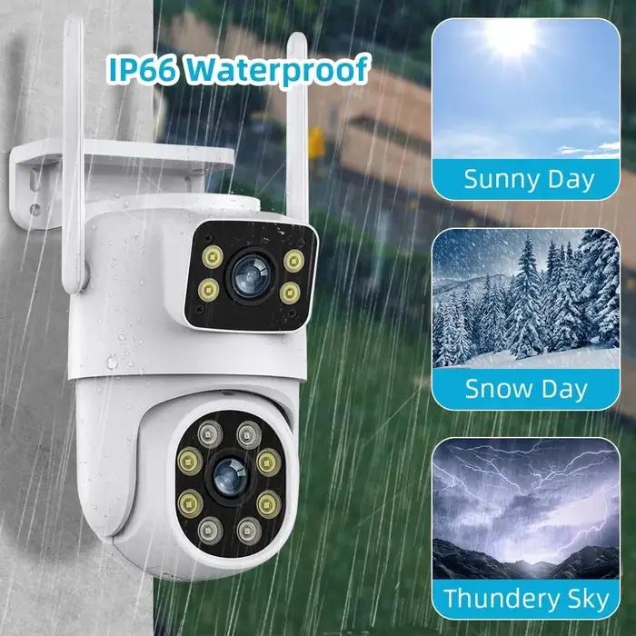 Caméra de surveillance extérieure 4K 8MP Tuya PTZ double objectif avec IA et suivi automatique pour chasse