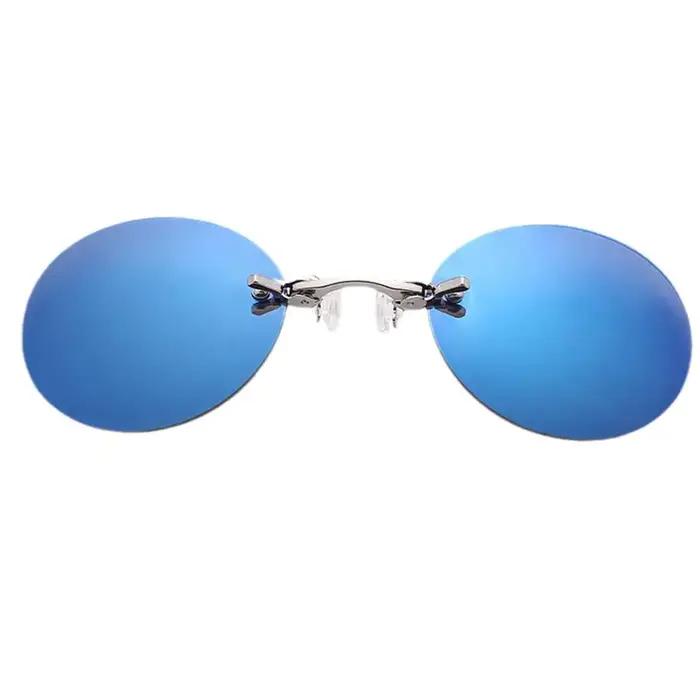 Lunettes clip-on rondes sans monture Matrix - Modèle Morpheus vintage pour hommes - Monture frameless