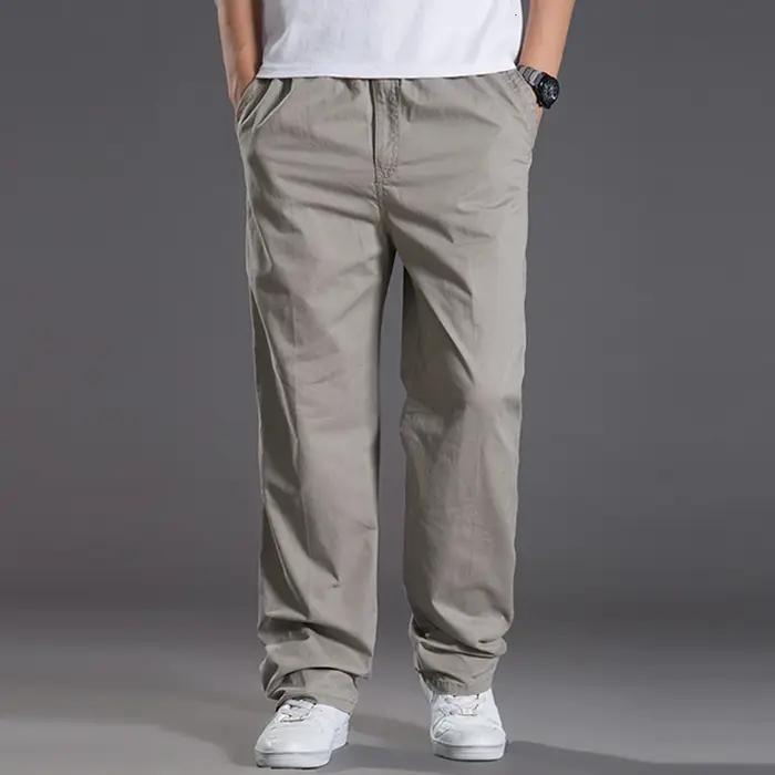 Pantalon cargo coton extensible grande taille 6XL homme - Coupe loose pour travail et détente