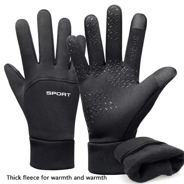 Gants chauds pour hommes et femmes, écran tactile, en peluche, pour Sports de plein air, coupe-vent