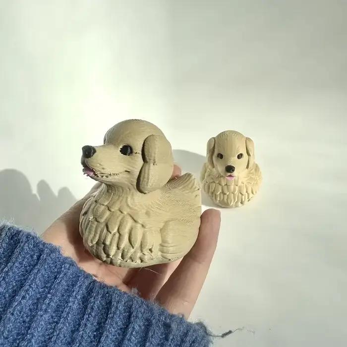 Statue de canard de chien de chasse imprimée en 3D, Statue de canard à tête de chien mignonne et réaliste, décoration de jardin, de pelouse et de terrasse