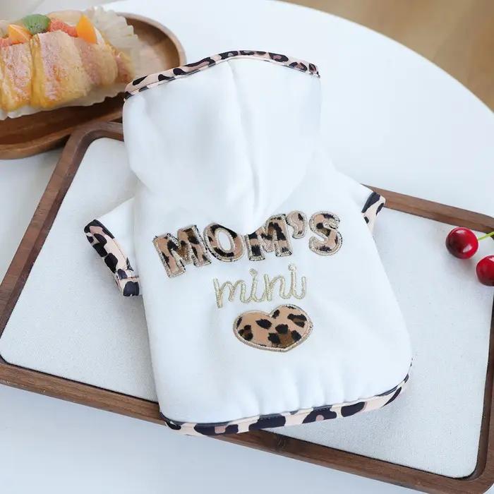 Vêtements pour animaux de compagnie, chien et chat, pull pour petit bébé, sweat-shirt blanc, imprimé