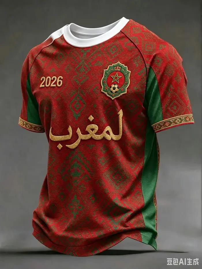 Nouveau Maillot de Foot 2026 Design Maroc pour Fans, T-shirt de Sport à Séchage Rapide pour Entraînement et Match pour Hommes