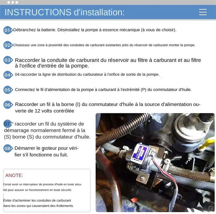 Pompe à carburant universelle pour voiture électrique