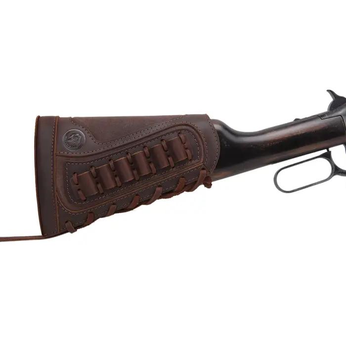 Crosse de fusil en cuir avec aide-joue, installation facile pour calibres .308 .45-70 .30-30 .22LR 12GA