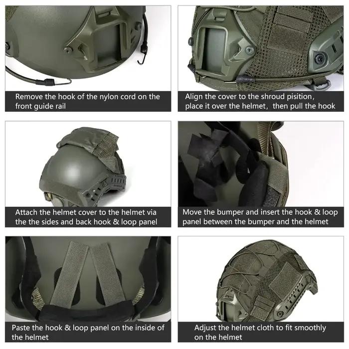 Housse nylon IDOGEAR pour casque FAST tactique camouflage chasse accessoire 3802