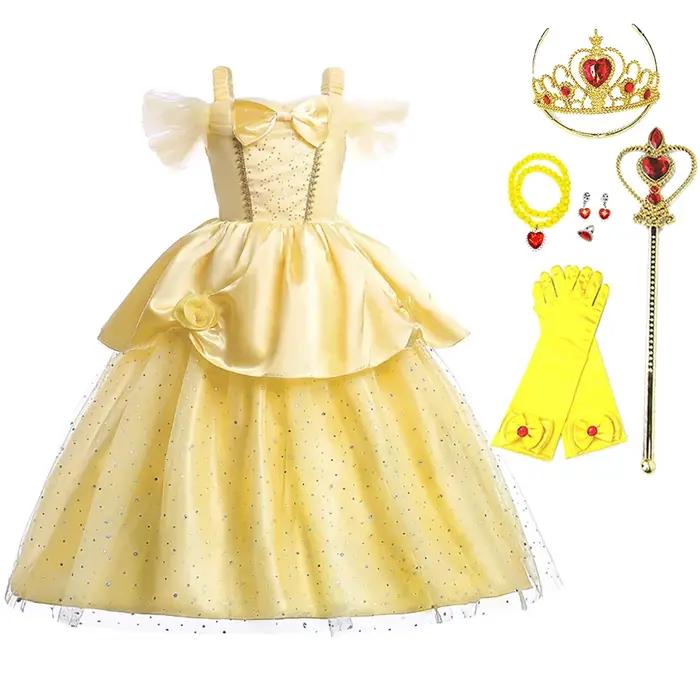 Robe de princesse pour filles, vêtements à fleurs, costume de fête pour enfants, occasion spéciale anniversaire, Halloween, Noël