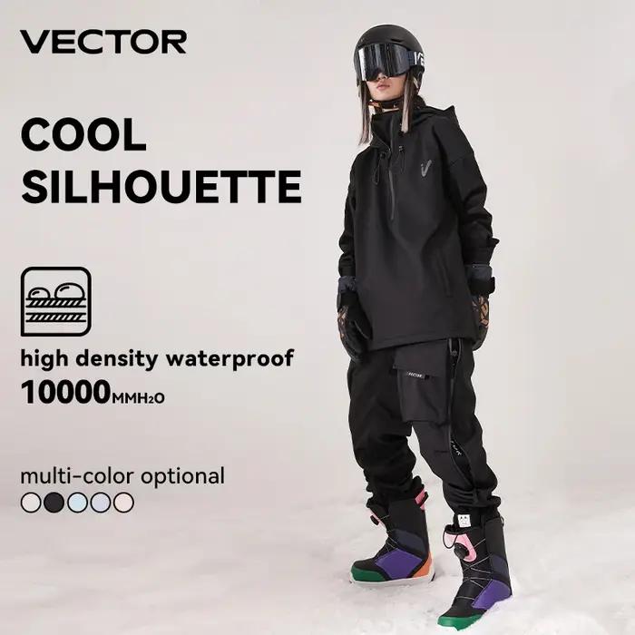 Veste de Ski de couleur unie pour hommes et femmes, pantalon de Ski chaud, coupe-vent, salopette d'h