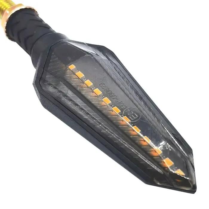 Clignotants de moto E24, clignotant coulant, 12led, indicateur de clignotant ambre, 12V, M10, marque