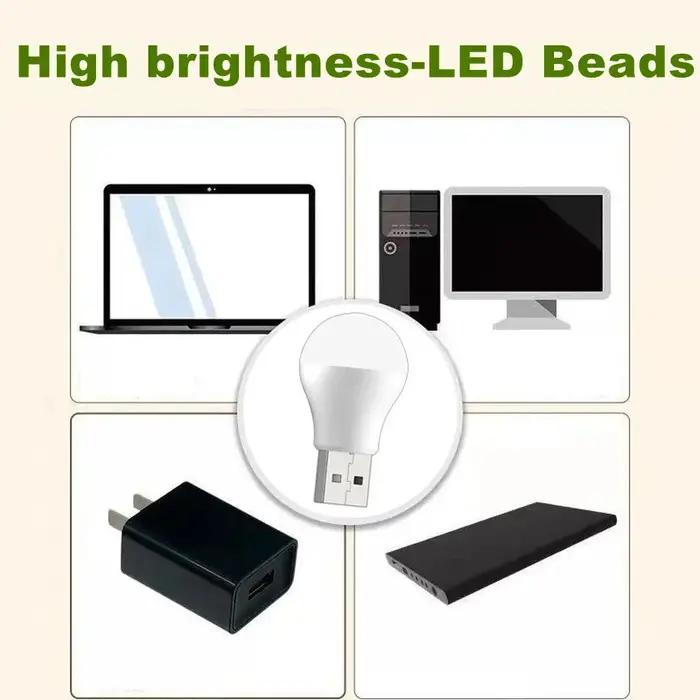 5 pièces USB LED prise lampe 1W Super lumineux Protection des yeux USB livre lumière ordinateur Mobi