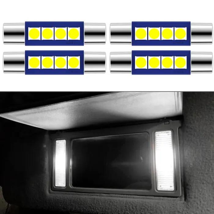 4 pièces 28mm 29mm LED 6614F 6612F 6615F Kit d'ampoules feston 6000K blanc pour 12V intérieur de voi