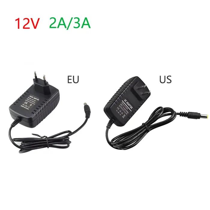Alimentation électrique DC 12V 1A 2A 3A, adaptateur convertisseur AC100-240V DC12V EU/US/UK/AU, pris
